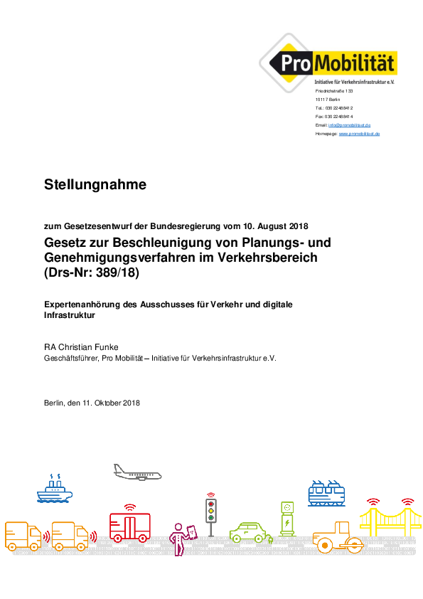 Stellungnahme zum Gesetzentwurf Planungsbeschleunigung